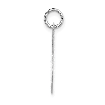 14k White Gold Large Fancy Script Letter L Initial Charm