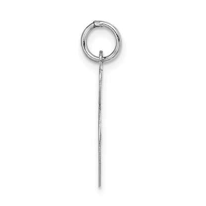 14k White Gold Large Fancy Script Letter S Initial Charm