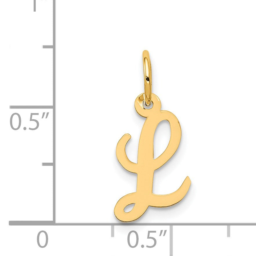 14k Small Script Letter L Initial Charm