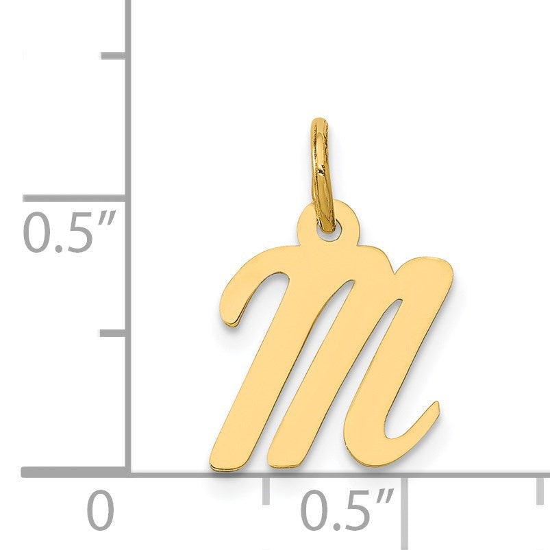 14k Small Script Letter M Initial Charm