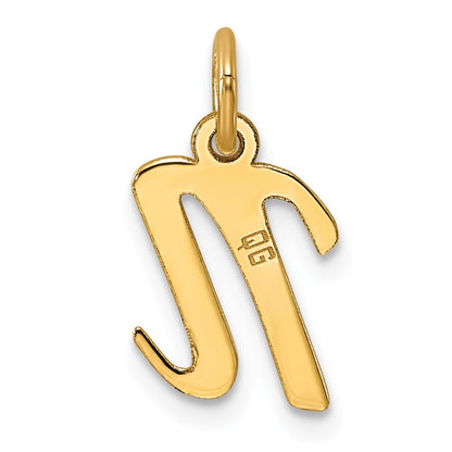 14k Small Script Letter N Initial Charm