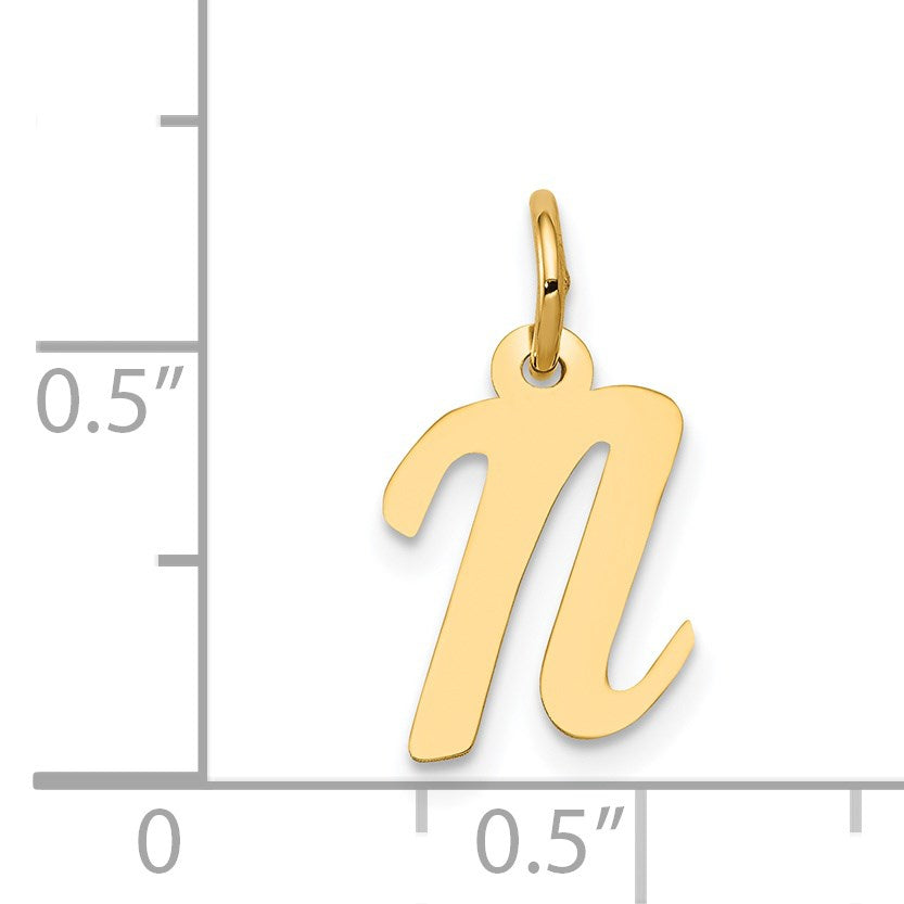 14k Small Script Letter N Initial Charm