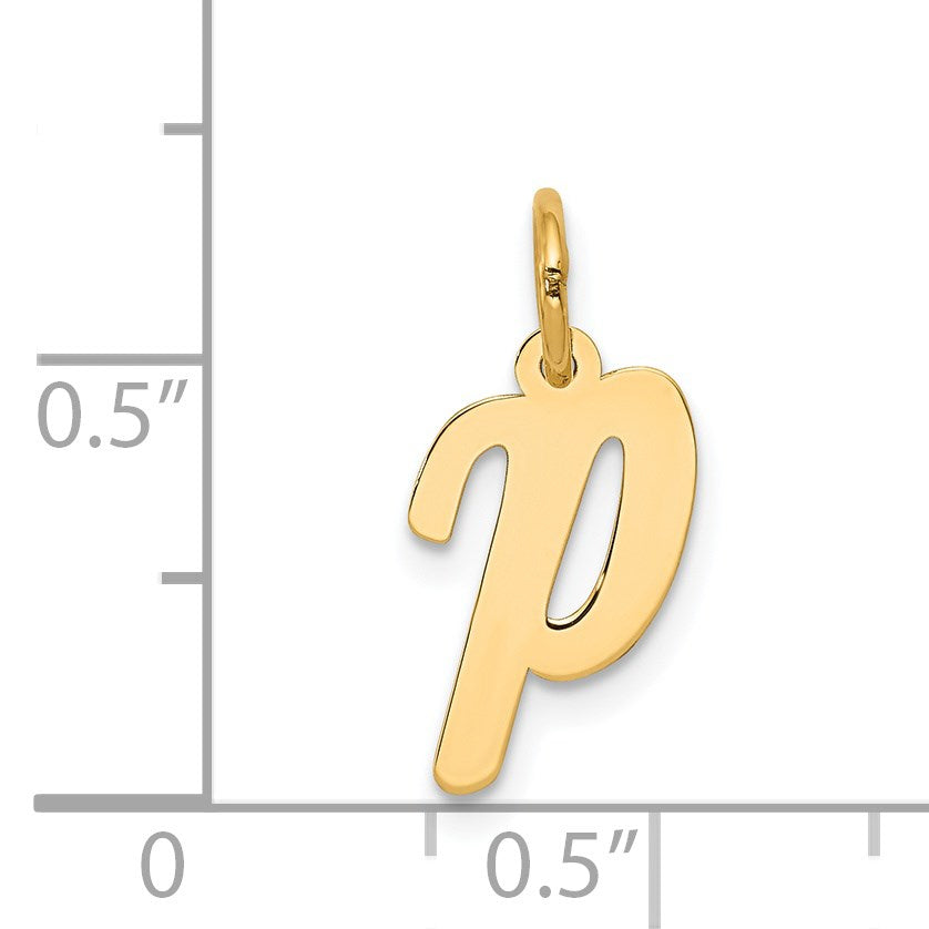 14k Small Script Letter P Initial Charm