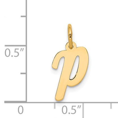 14k Small Script Letter P Initial Charm