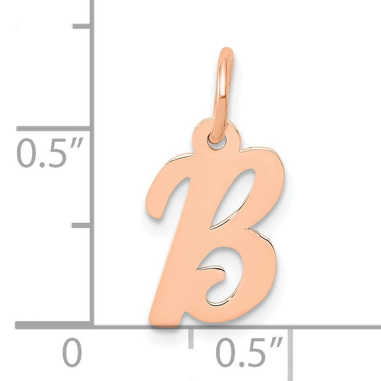 14k Rose Gold Small Script Letter B Initial Charm