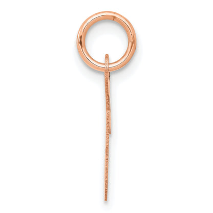 14k Rose Gold Small Script Letter F Initial Charm