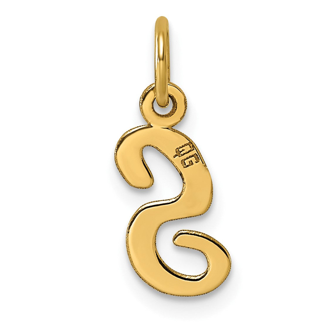 14k Small Script Letter S Initial Charm