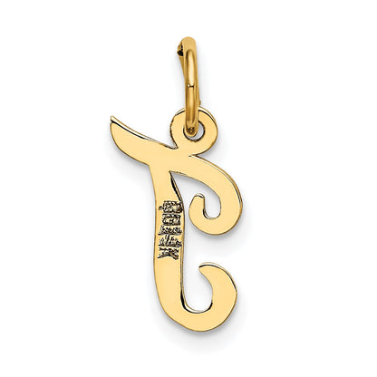 14k Small Script Letter T Initial Charm