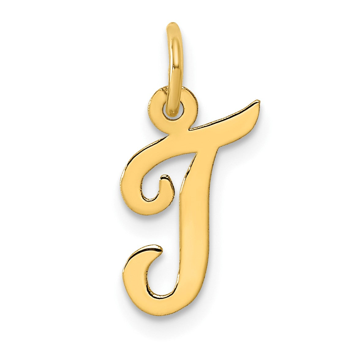 14k Small Script Letter T Initial Charm
