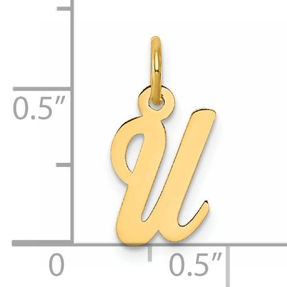 14k Small Script Letter U Initial Charm