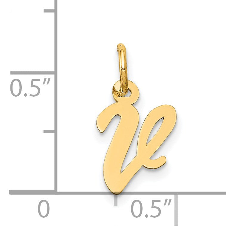 14k Small Script Letter V Initial Charm