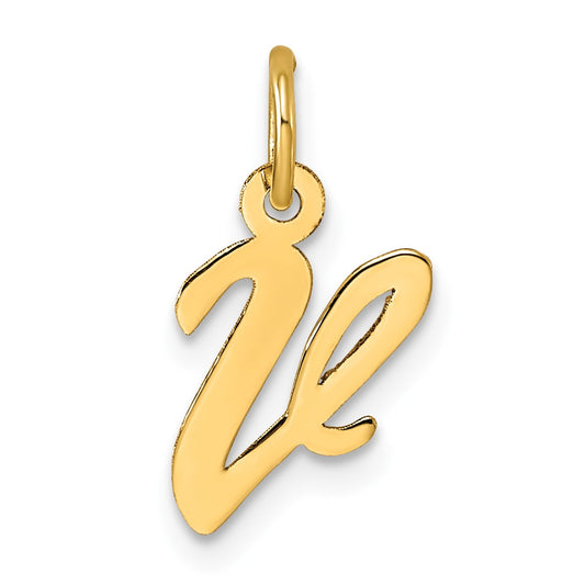 14k Small Script Letter V Initial Charm