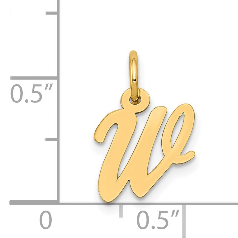 14k Small Script Letter W Initial Charm