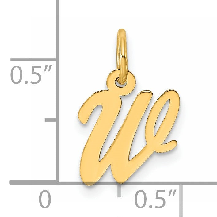 14k Small Script Letter W Initial Charm