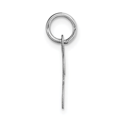 14k White Gold Small Script Letter F Initial Charm