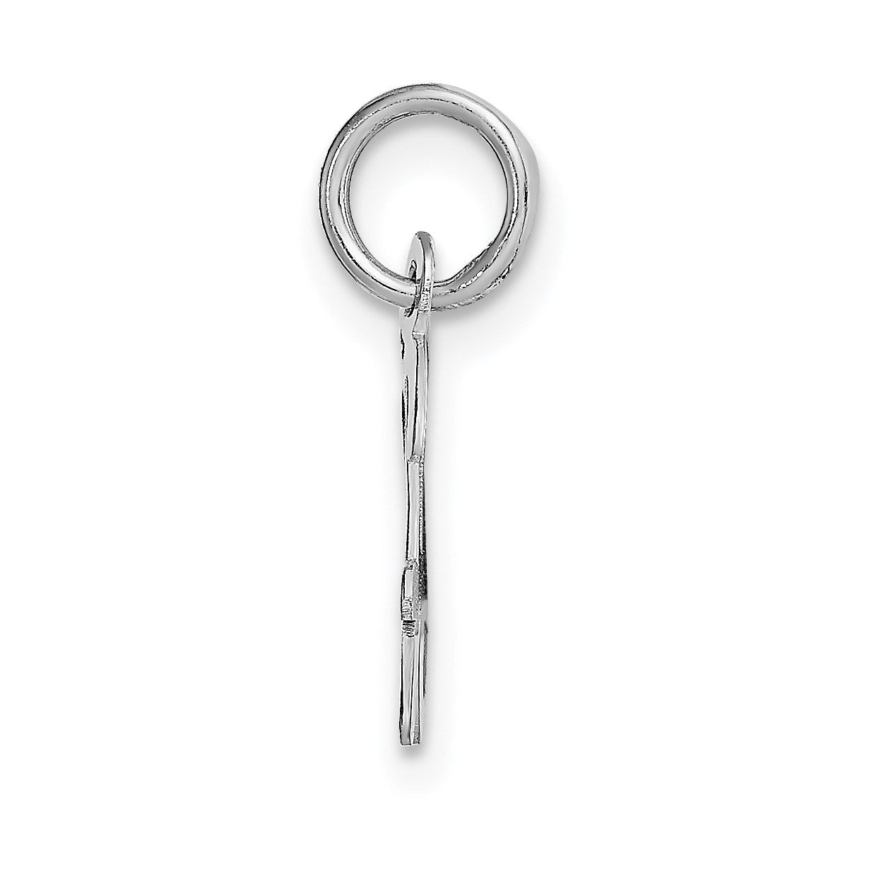 14k White Gold Small Script Letter H Initial Charm