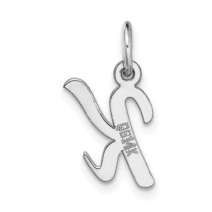 14k White Gold Small Script Letter K Initial Charm