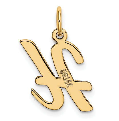 14k Medium Script Letter H Initial Charm
