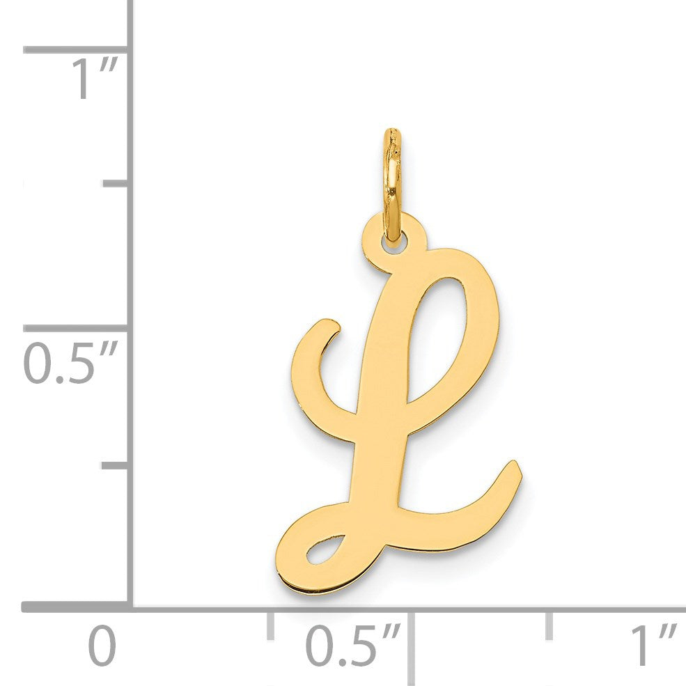 14k Medium Script Letter L Initial Charm