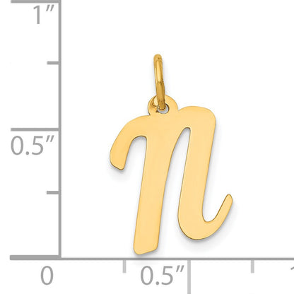 14k Medium Script Letter N Initial Charm