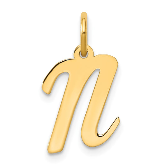 14k Medium Script Letter N Initial Charm