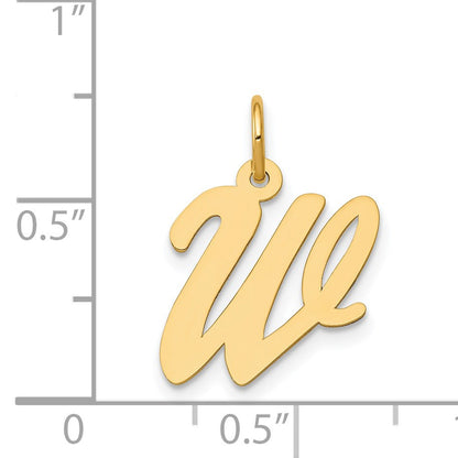 14k Medium Script Letter W Initial Charm