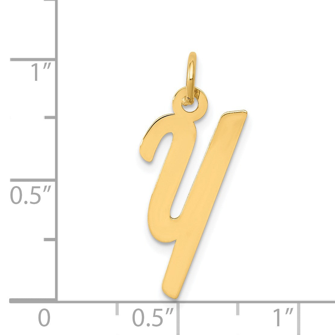 14k Medium Script Letter Y Initial Charm
