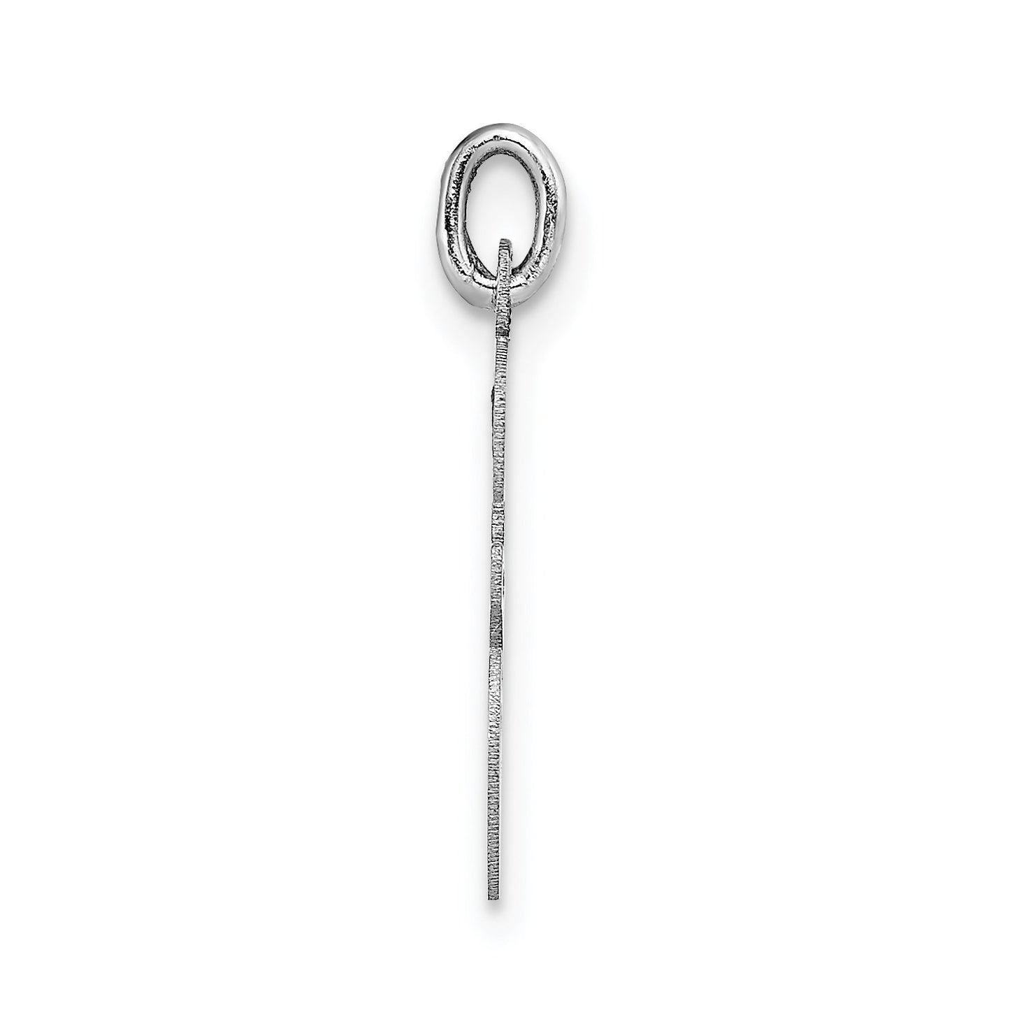 14k White Gold Medium Script Letter E Initial Charm