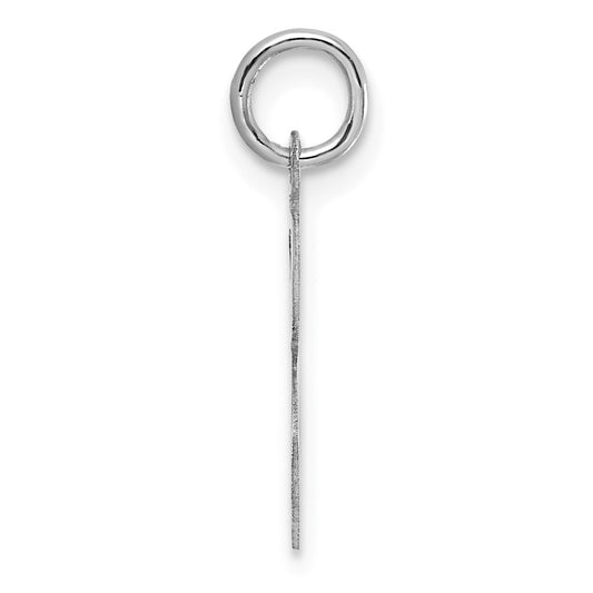 14k White Gold Medium Script Letter E Initial Charm