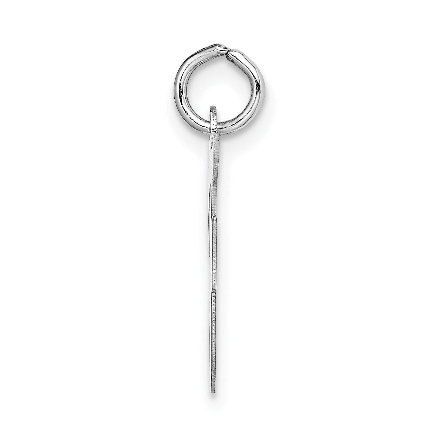 14k White Gold Medium Script Letter F Initial Charm