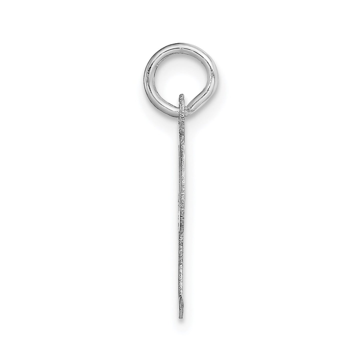 14k White Gold Medium Script Letter I Initial Charm