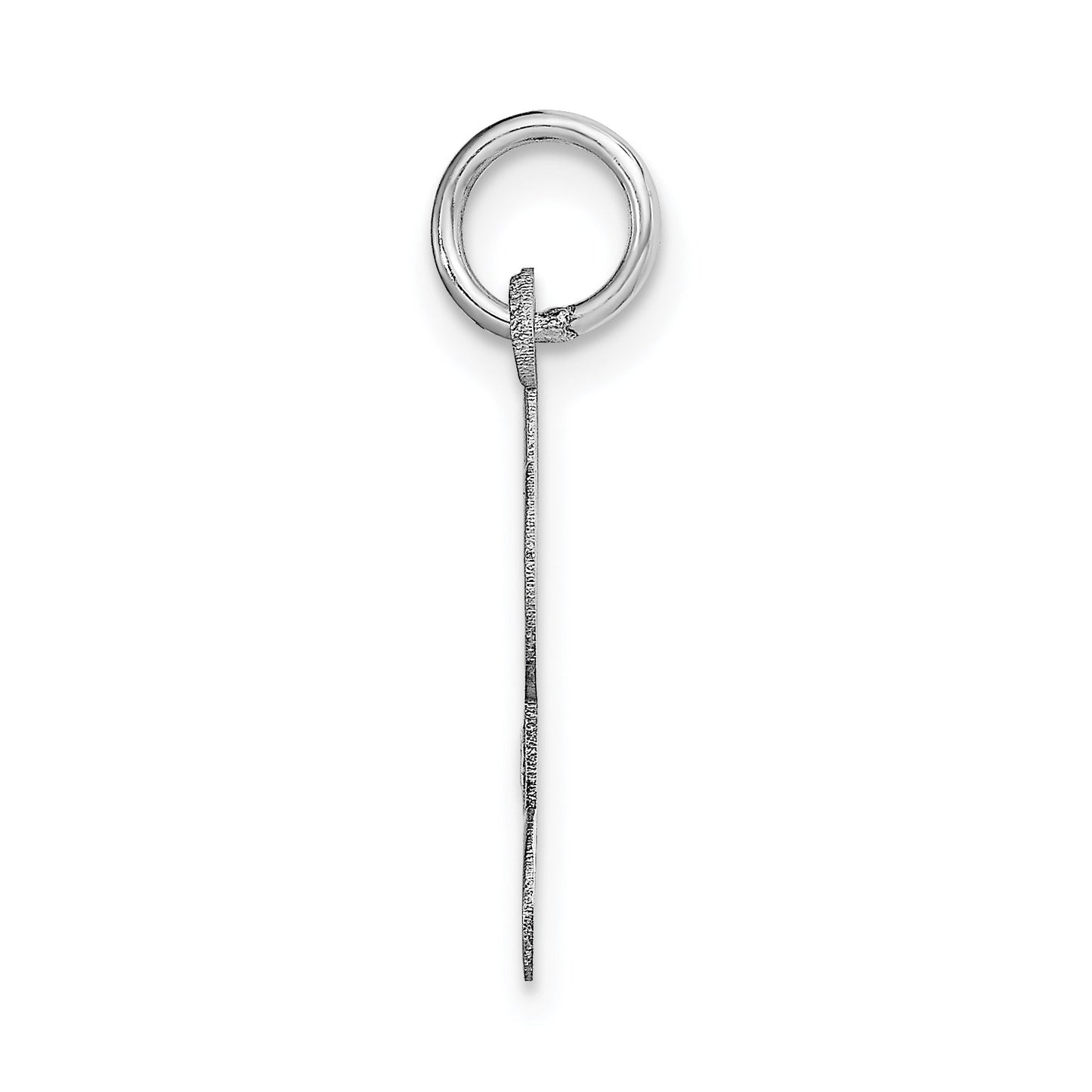 14k White Gold Medium Script Letter L Initial Charm