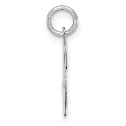 14k White Gold Medium Script Letter V Initial Charm
