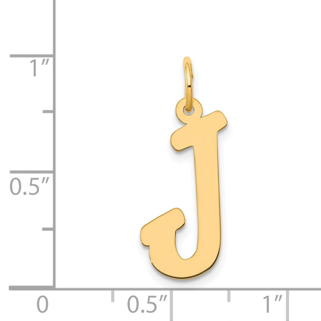 14k Large Script Letter J Initial Charm