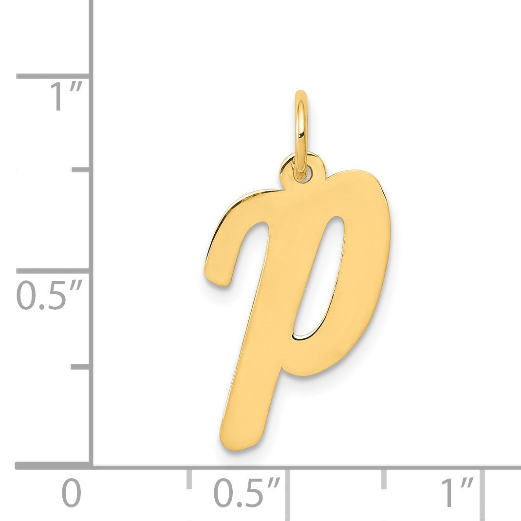 14k Large Script Letter P Initial Charm
