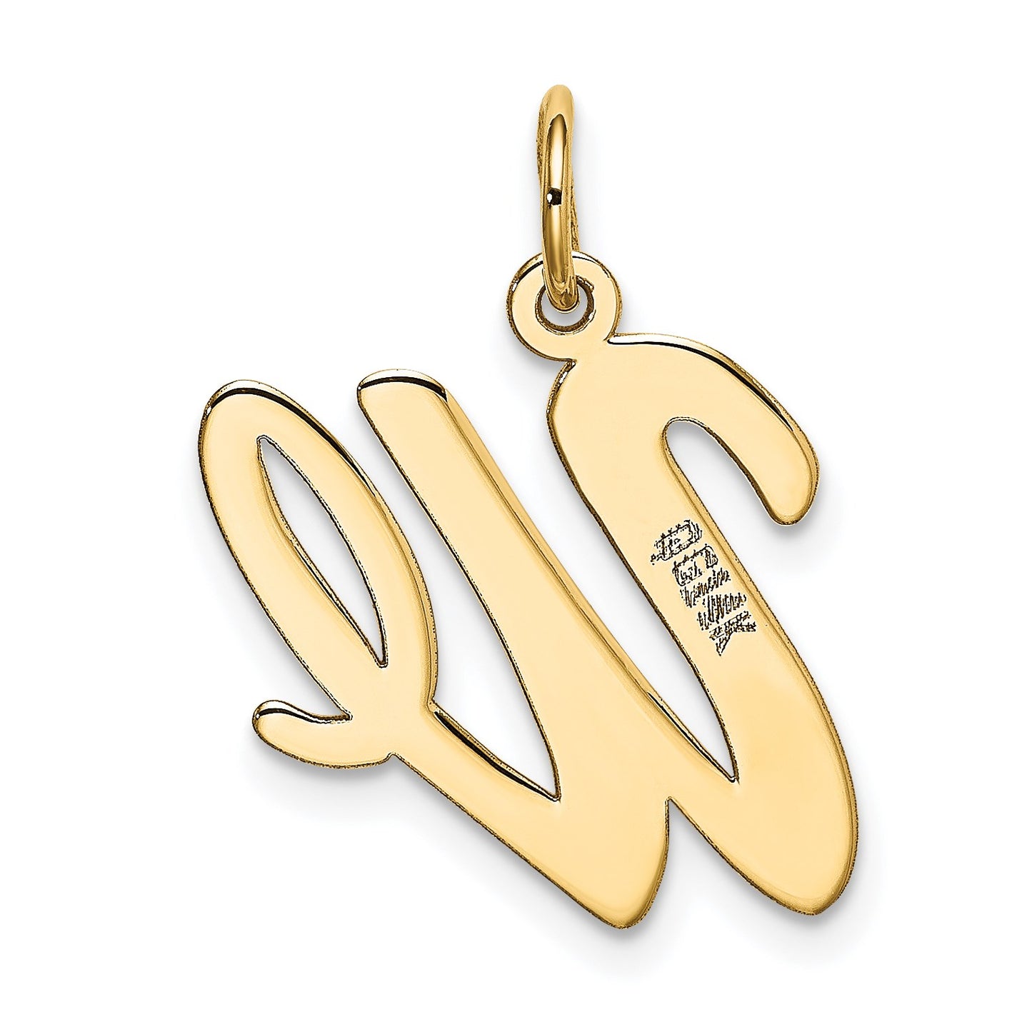 14k Large Script Letter W Initial Charm