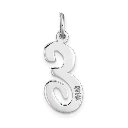 14k White Gold Large Script Letter E Initial Charm