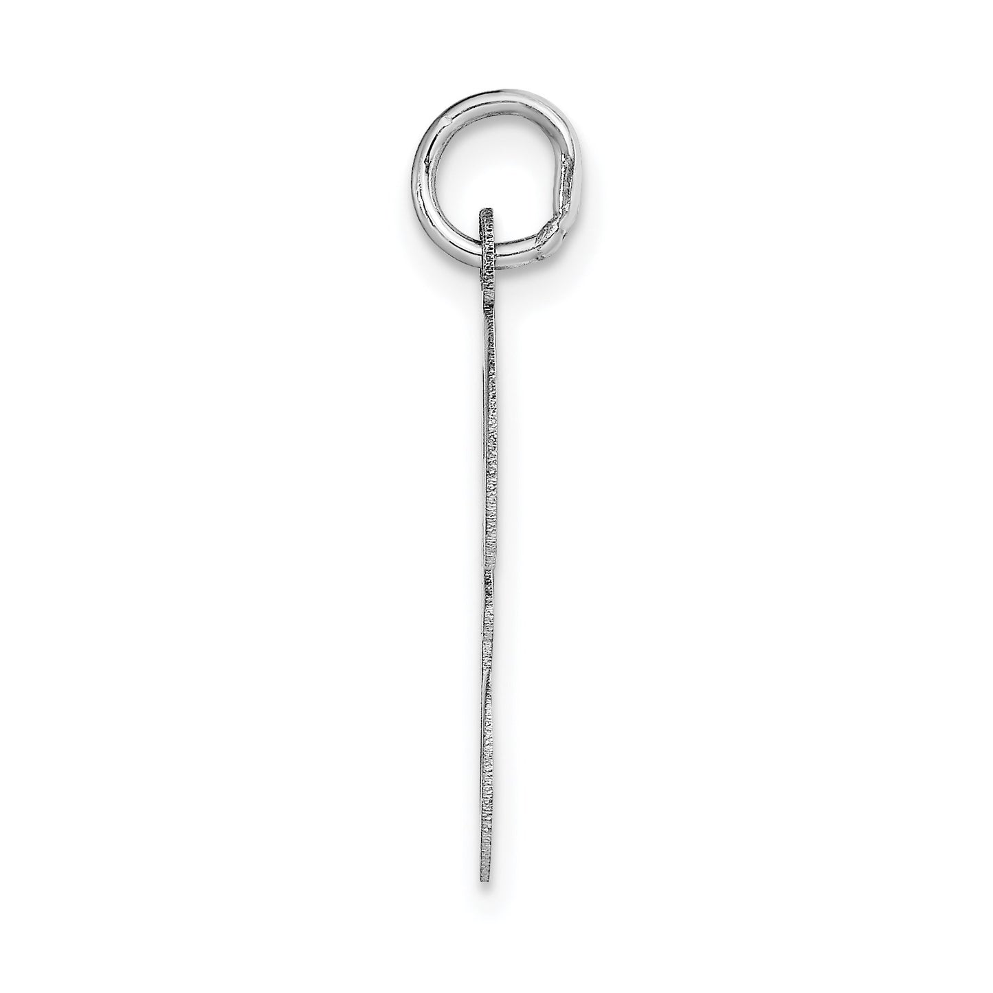 14k White Gold Large Script Letter F Initial Charm