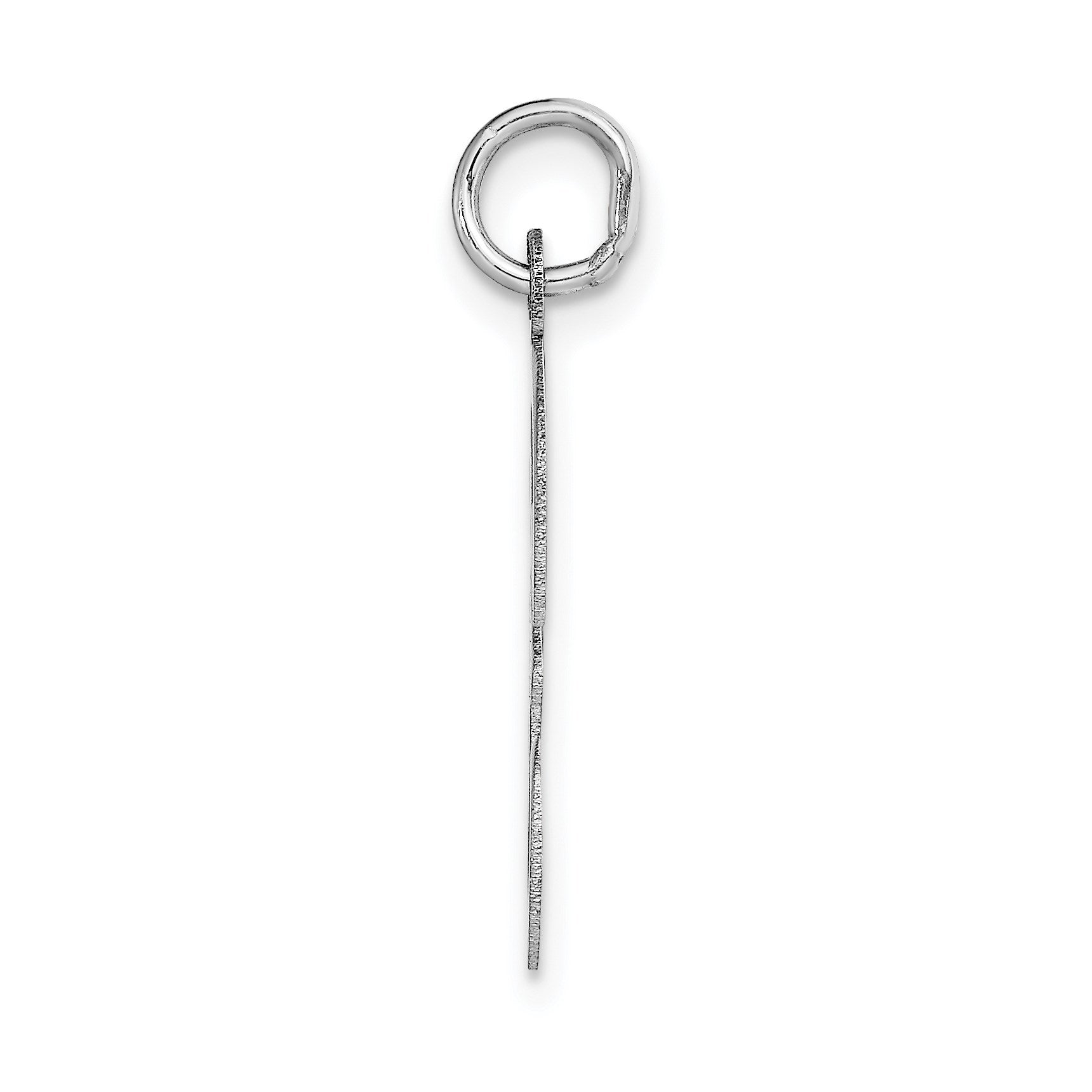 14k White Gold Large Script Letter F Initial Charm