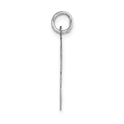 14k White Gold Large Script Letter F Initial Charm