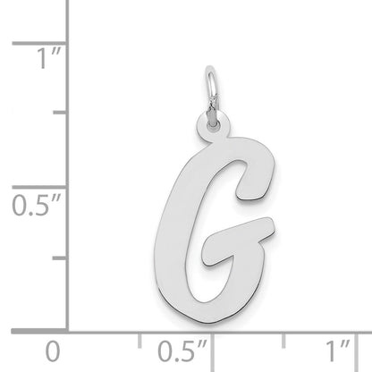 14k White Gold Large Script Letter G Initial Charm