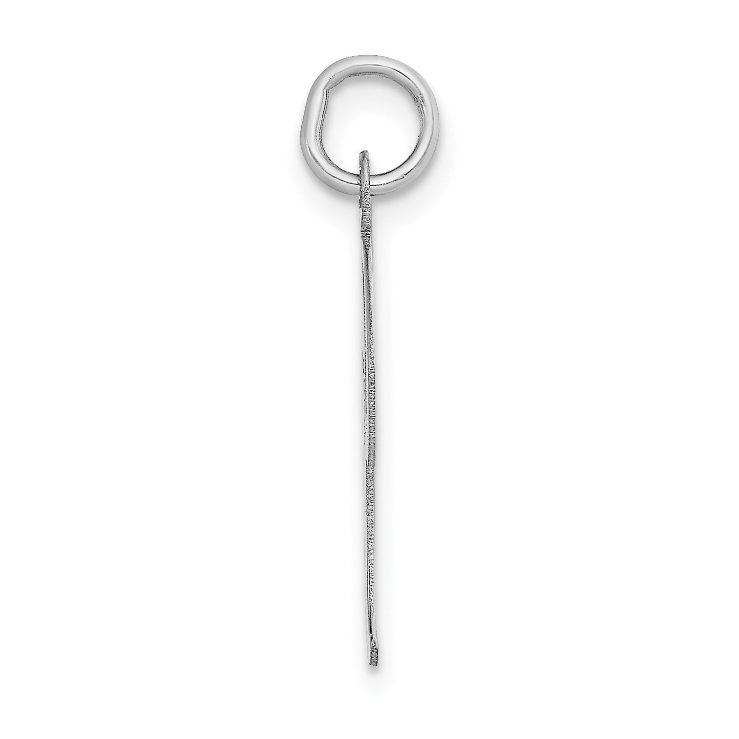 14k White Gold Large Script Letter I Initial Charm