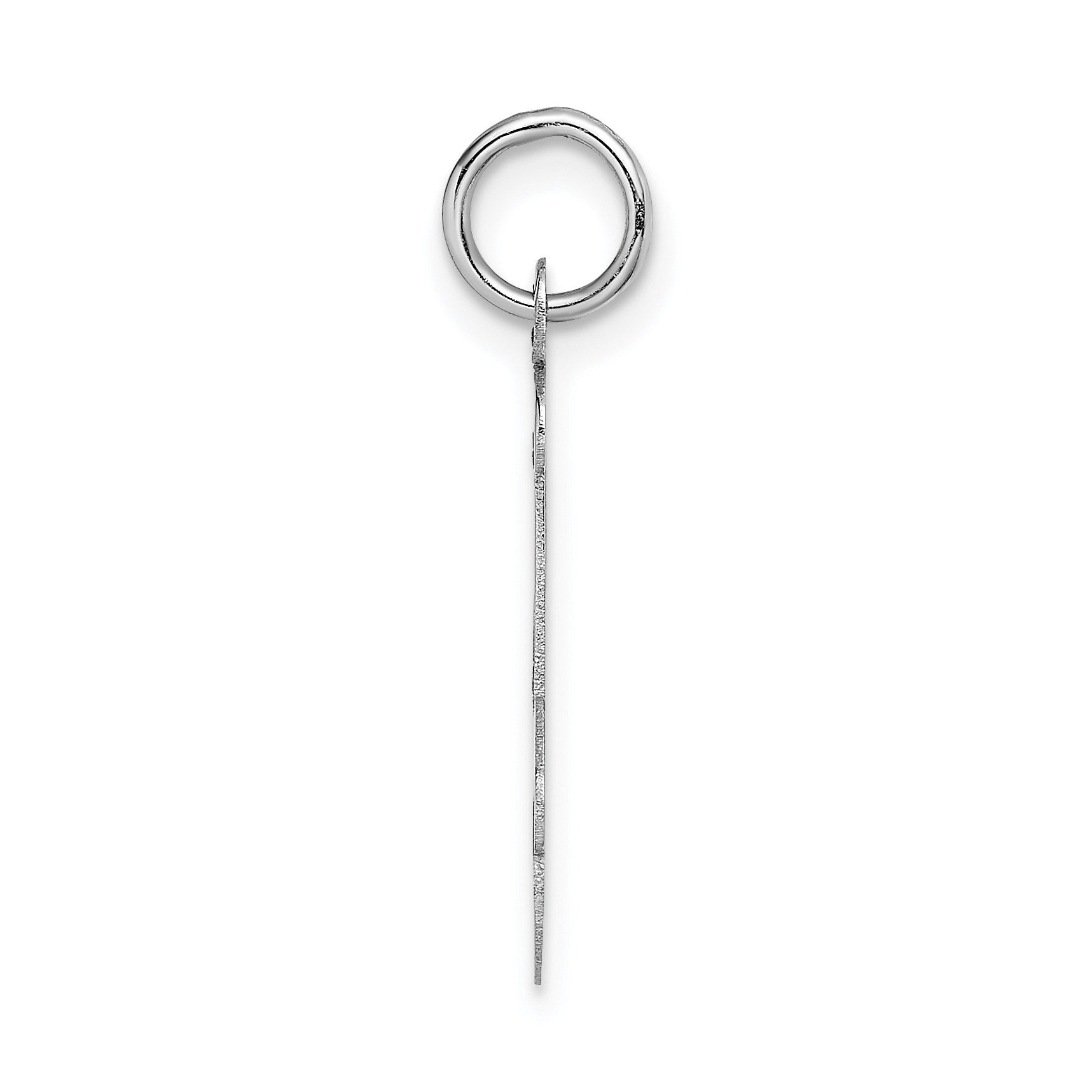 14k White Gold Large Script Letter J Initial Charm