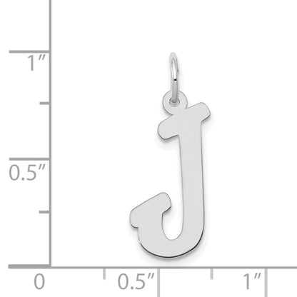 14k White Gold Large Script Letter J Initial Charm