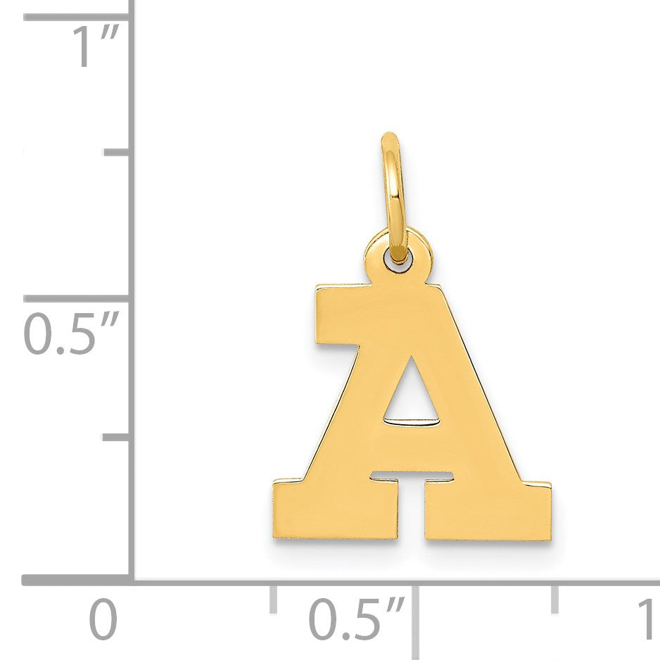 14k Small Block Letter A Initial Charm