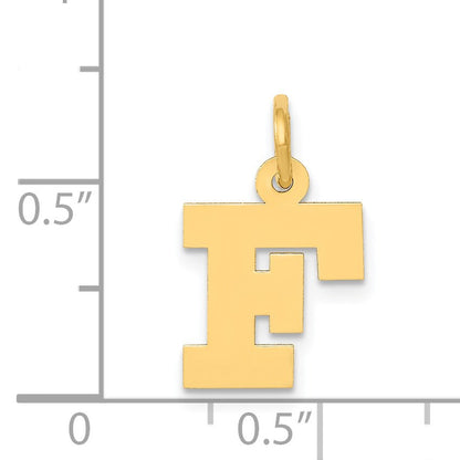 14k Small Block Letter F Initial Charm