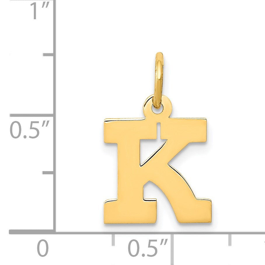 14k Small Block Letter K Initial Charm