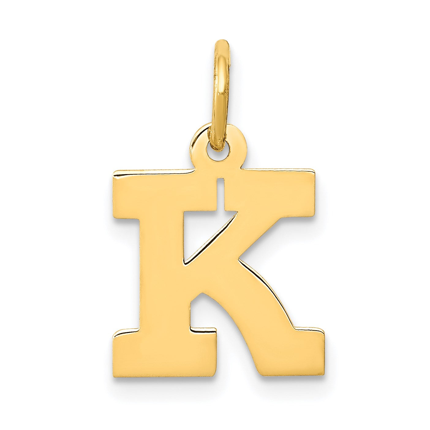 14k Small Block Letter K Initial Charm