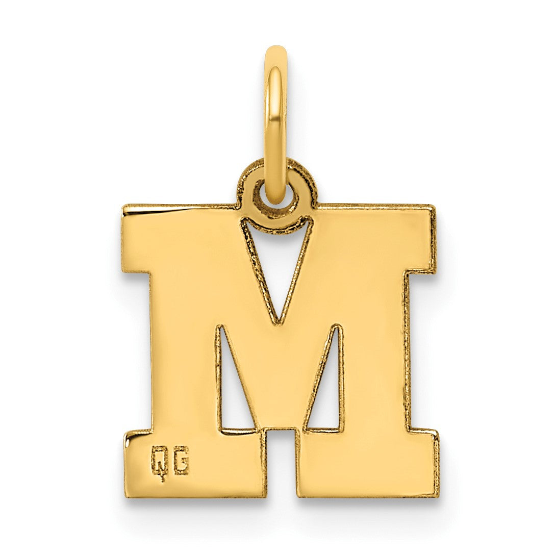 14k Small Block Letter M Initial Charm