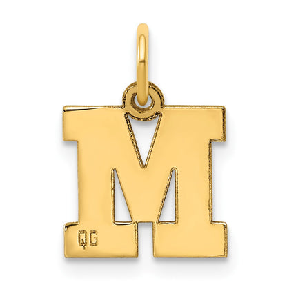 14k Small Block Letter M Initial Charm
